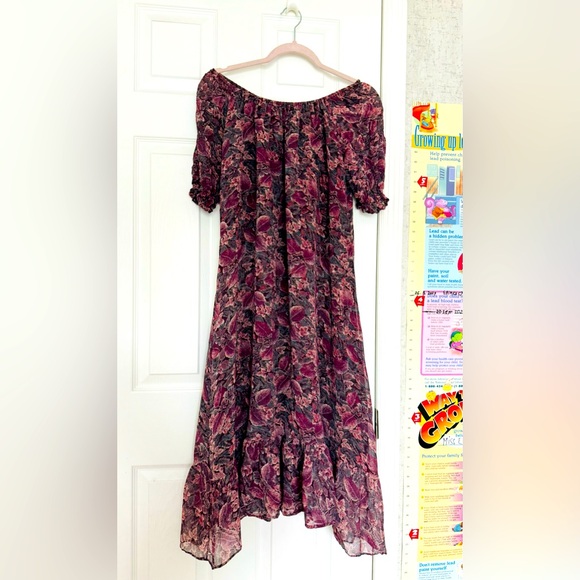VTG C’est Moi women’s maxi rayon dress floral print Medium made in France - Picture 7 of 10